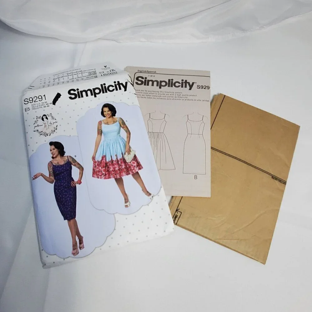 Simplicity S9291 Womens Sewing Pattern E5 Size 14-22 Misses Princess Seam Dress